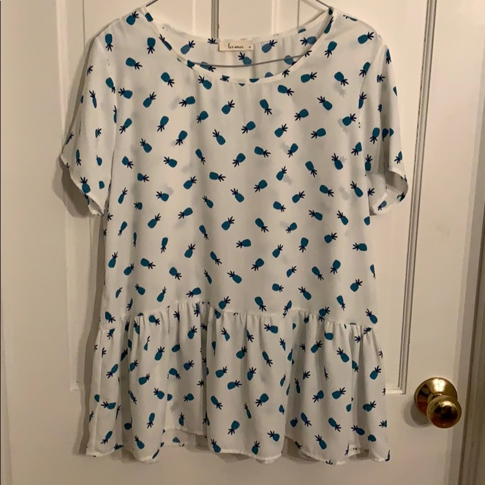 EUC Les Arnis Relaxed Peplum Top